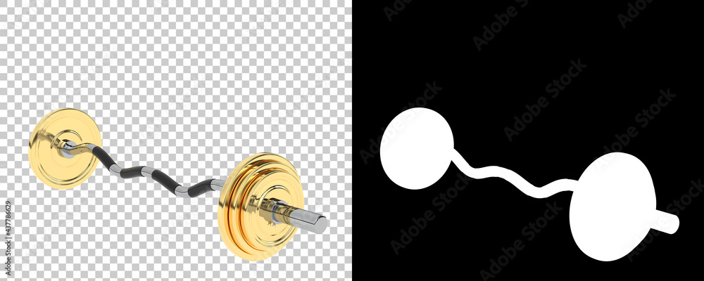 Poster barbell isolated on background with mask. 3d rendering - illustration