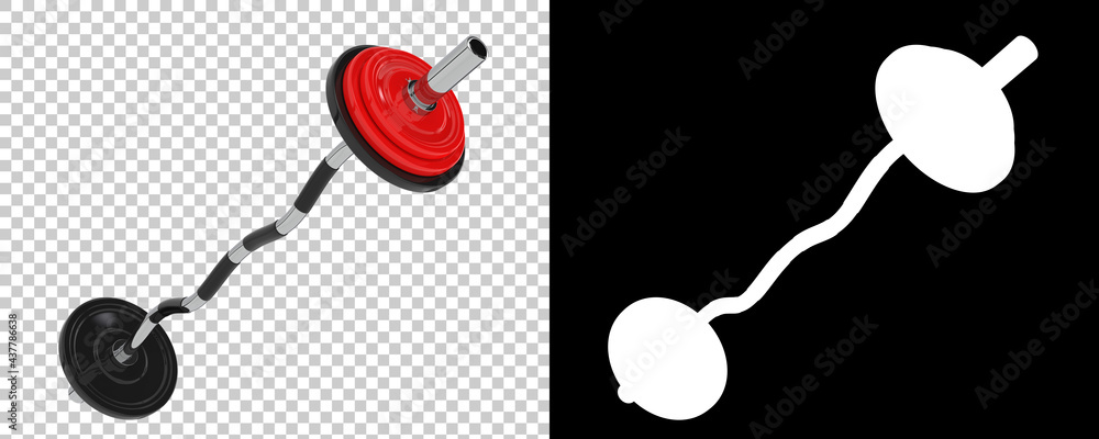 Poster barbell isolated on background with mask. 3d rendering - illustration