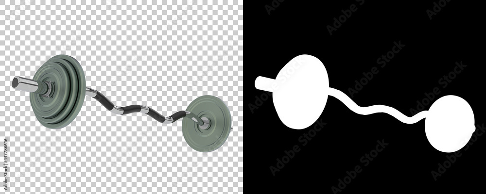 Poster barbell isolated on background with mask. 3d rendering - illustration