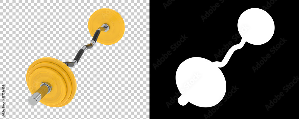 Poster barbell isolated on background with mask. 3d rendering - illustration
