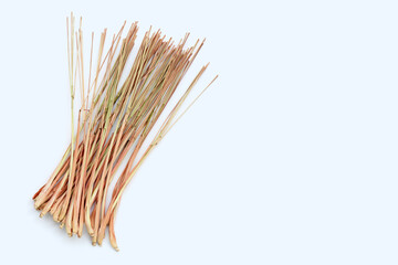 Dry lemongrass on white background.