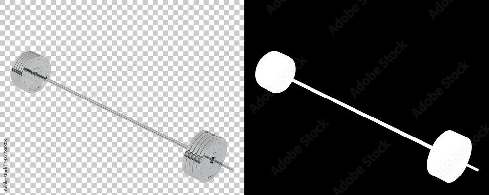 Poster barbell isolated on background with mask. 3d rendering - illustration