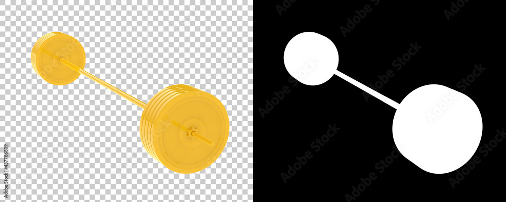 Poster barbell isolated on background with mask. 3d rendering - illustration