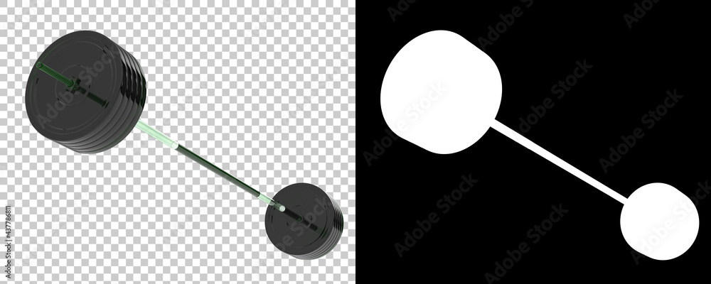 Poster barbell isolated on background with mask. 3d rendering - illustration