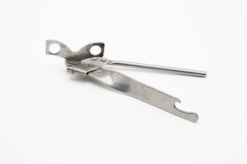 Opener for bottles and cans on white background