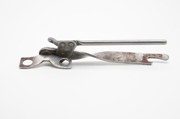 Opener for bottles and cans on white background