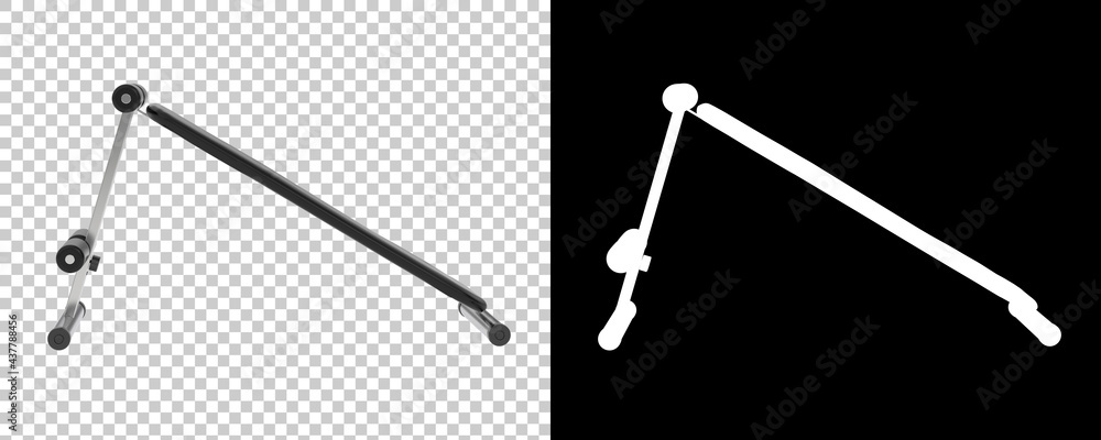 Poster decline bench press isolated on background with mask. 3d rendering - illustration