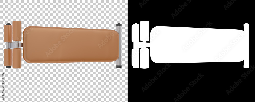 Poster decline bench press isolated on background with mask. 3d rendering - illustration