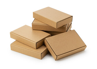 Cardboard box on white background