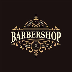 Barbershop vintage ornamental logo
