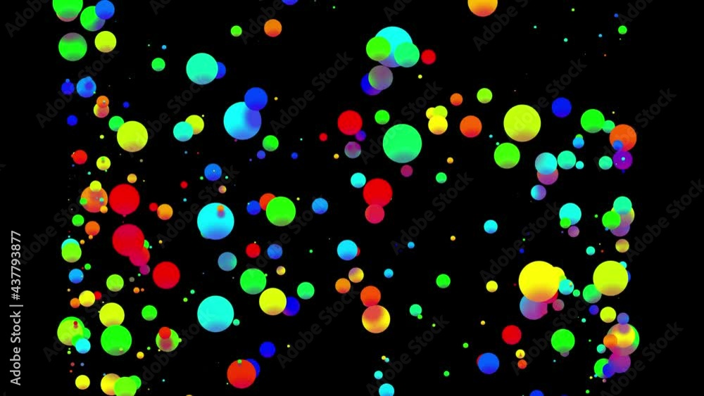 Aufkleber 4k looped seamless abstract background with beautiful multi-colored circles in 2d flat style move sm