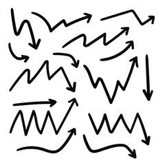 Arrows hand draw doodle black color Arrows for sign