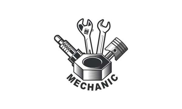 Retro Mechanic Logo Images – Browse 12,808 Stock Photos, Vectors