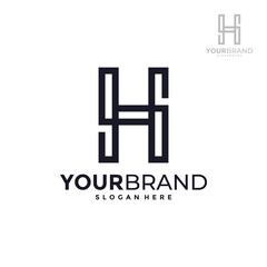 Abstract letter H logo design template