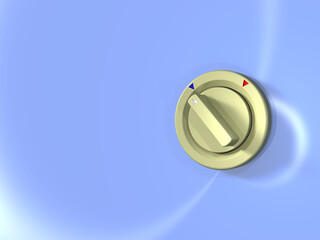 回転スイッチのクローズアップ。3Dレンダリング。