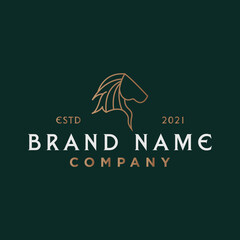 Horse logo design premium vector
