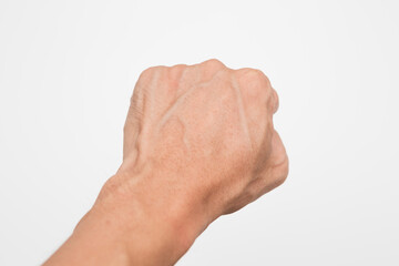 veins on hands on white background  for health care concept