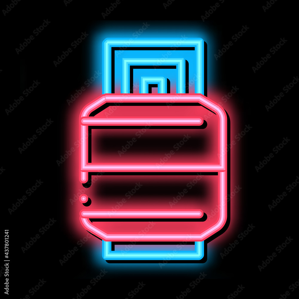 Canvas Prints Metallic Barrel neon light sign vector. Glowing bright icon Metallic Barrel sign. transparent symbol illustration