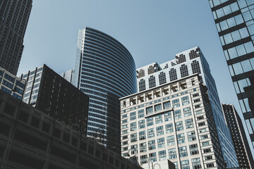 Fototapeta na wymiar Modern Buildings in Chicago. Architecture detais of Chicago