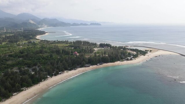 Lampuuk Beach View from the Drone, Lampuuk Beach is Located within Capital City Banda Aceh.