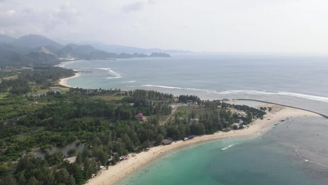 Lampuuk Beach View from the Drone, Lampuuk Beach is Located within Capital City Banda Aceh.
