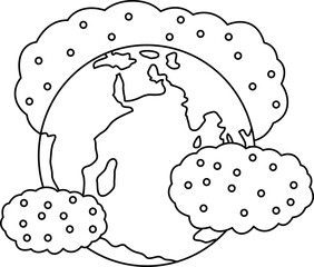 This is a illustration of Environmentally polluted earth