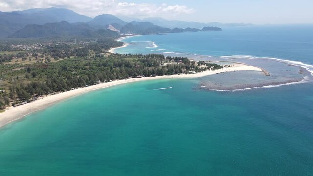 Lampuuk Beach View from the Drone, Lampuuk Beach is Located within Capital City Banda Aceh.
