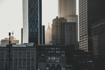 Chicago Skyline at Sunset