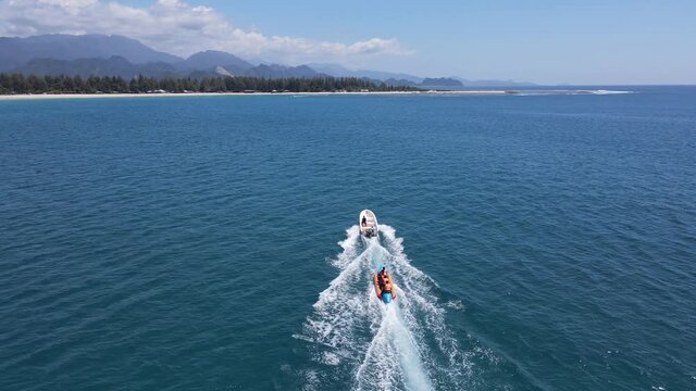 Lampuuk Beach View from the Drone, Lampuuk Beach is Located within Capital City Banda Aceh.