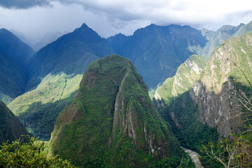 
Andes Mountains in Peru above the Urubamba River near Machu Picchu as a storm approaches