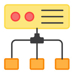 A flat design, icon of server network
