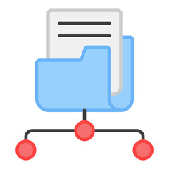 A flat design, icon of folder network
