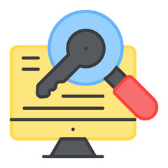 A flat design, icon of search keyword