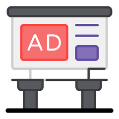 A flat design, icon of ad board