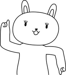 rabbit outline that guides you by pointing your finger