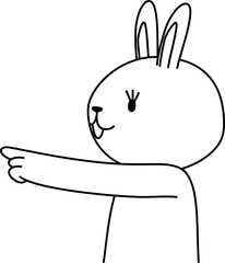 rabbit outline that guides you by pointing your finger
