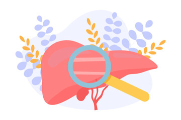 Medical health theme liver illustration design
