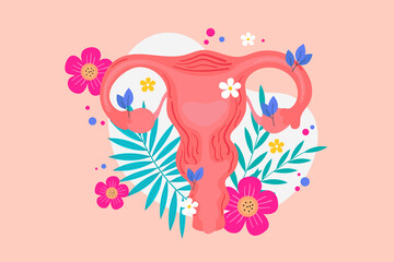 Medical health theme uterine illustration design