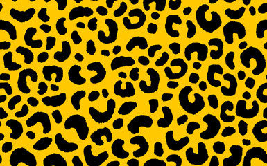 Abstract modern leopard seamless pattern. Animals trendy background. Orange and black decorative vector stock illustration for print, card, postcard, fabric, textile. Modern ornament of stylized ski