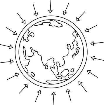 recommend clip art: Illustration of a Global warming problem outline