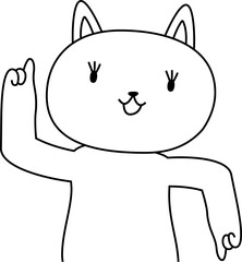 cat outline that guides you by pointing your finger