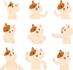 Obraz premium cat that guides you by pointing your finger set