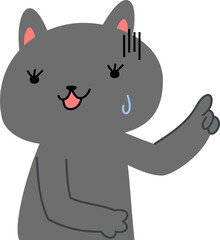 black cat that guides you by pointing your finger