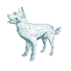 Low-poly sketch illustration of a German Shepherd Dog.
