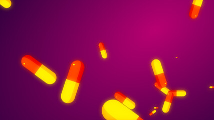 Drug prescription for pills medicine capsule pattern background. Abstract healthcare technology and science medical concept.