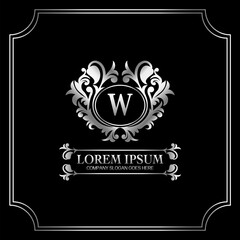 Luxury Gold Letter W Badge Logo Design. Elegance and Graceful Ornate Decoration Vector Template.