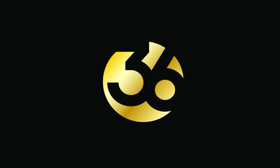 36 Circle Gold Negative Space Number