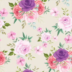 Beautiful floral seamless pattern with soft flowers