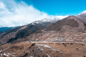 snow covered mountains