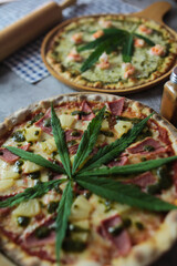 Delicious cannabis pizza - 437810620